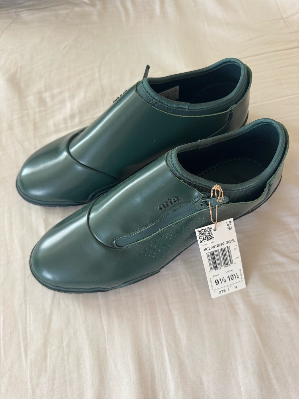 Adidas X Arte Antwerp Men's Slip-On Leather Shoes in Dark Green